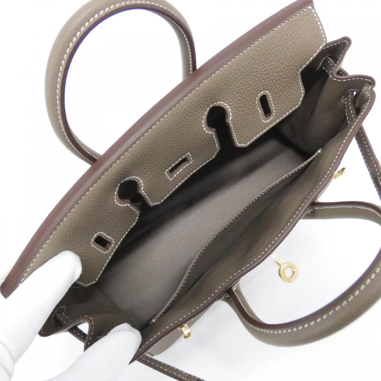 HERMES Birkin 041344CC Handbag Togo Etoupe Togo Leather Unused - Thumbnail 6