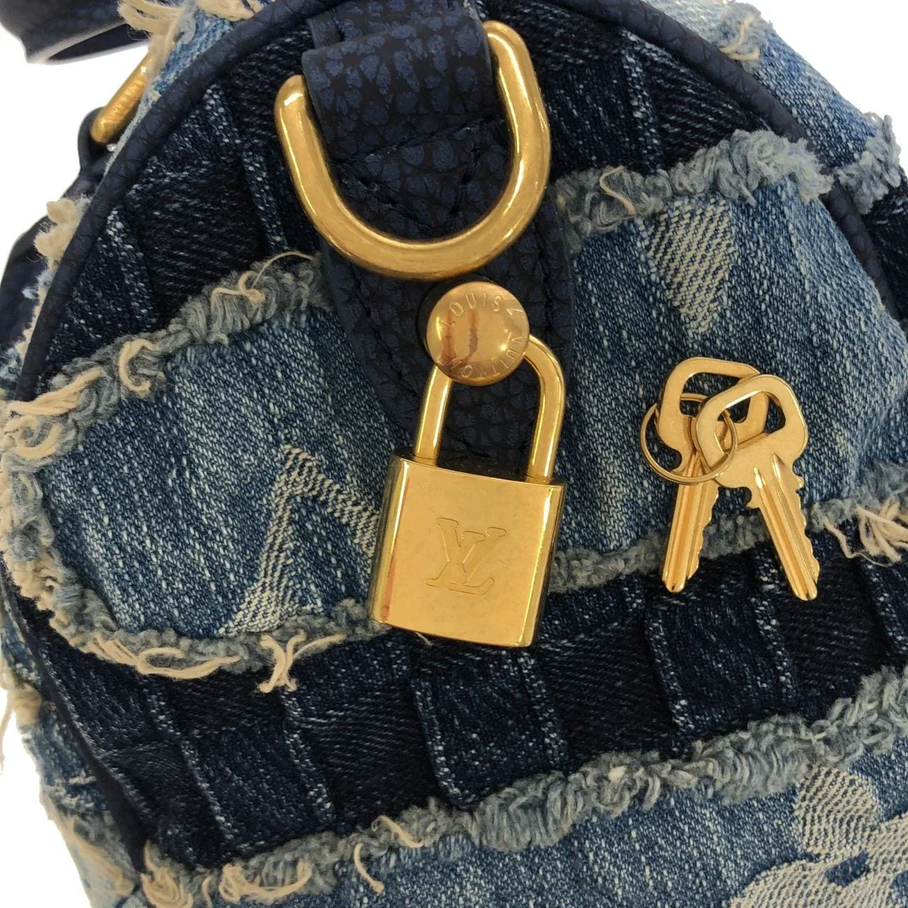 LOUIS VUITTON Speedy M15276 Boston Denim Blue Denim Rank A - Thumbnail 4