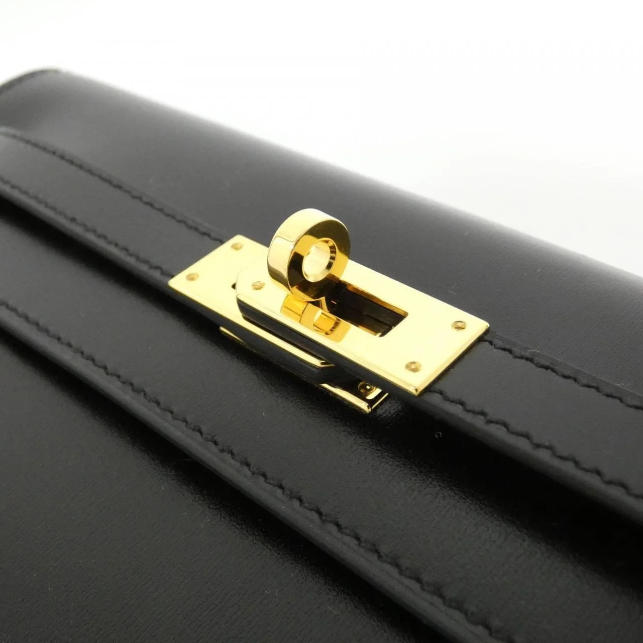 HERMES Kelly 082648CC 銀包 Box Calf 黑色 Box 皮 中古品A - 縮圖 4