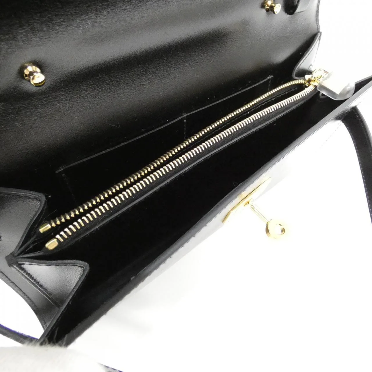 HERMES Kelly 082648CC 銀包 Box Calf 黑色 Box 皮 中古品A - 縮圖 6