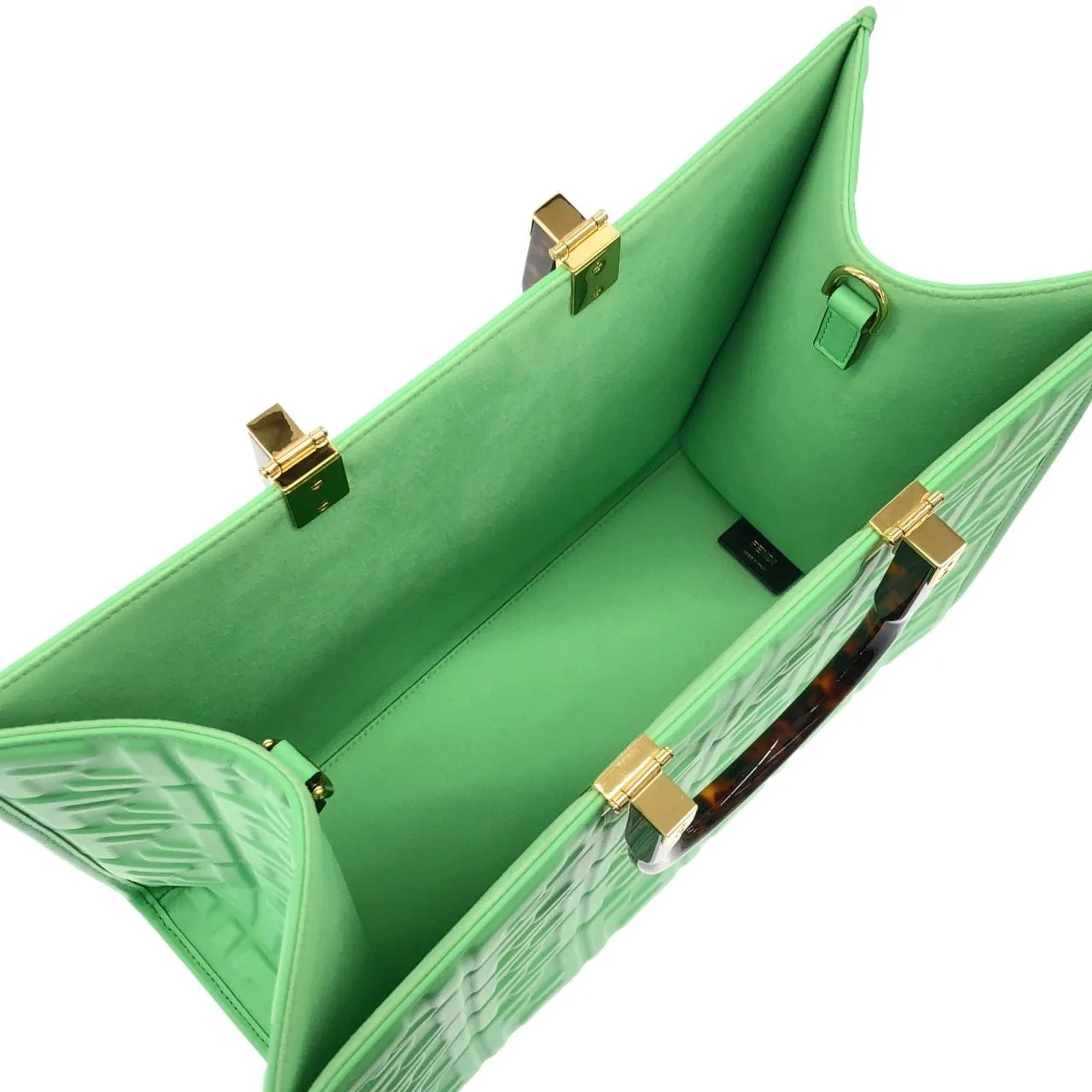 FENDI Sunshine Shopper 8BH386 AMCV Handbag Green Rank A - Thumbnail 7