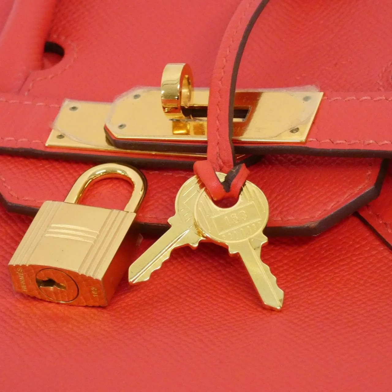 HERMES Birkin 041701CC Handbag Epsom Rouge Epsom Leather Rank A - Thumbnail 8