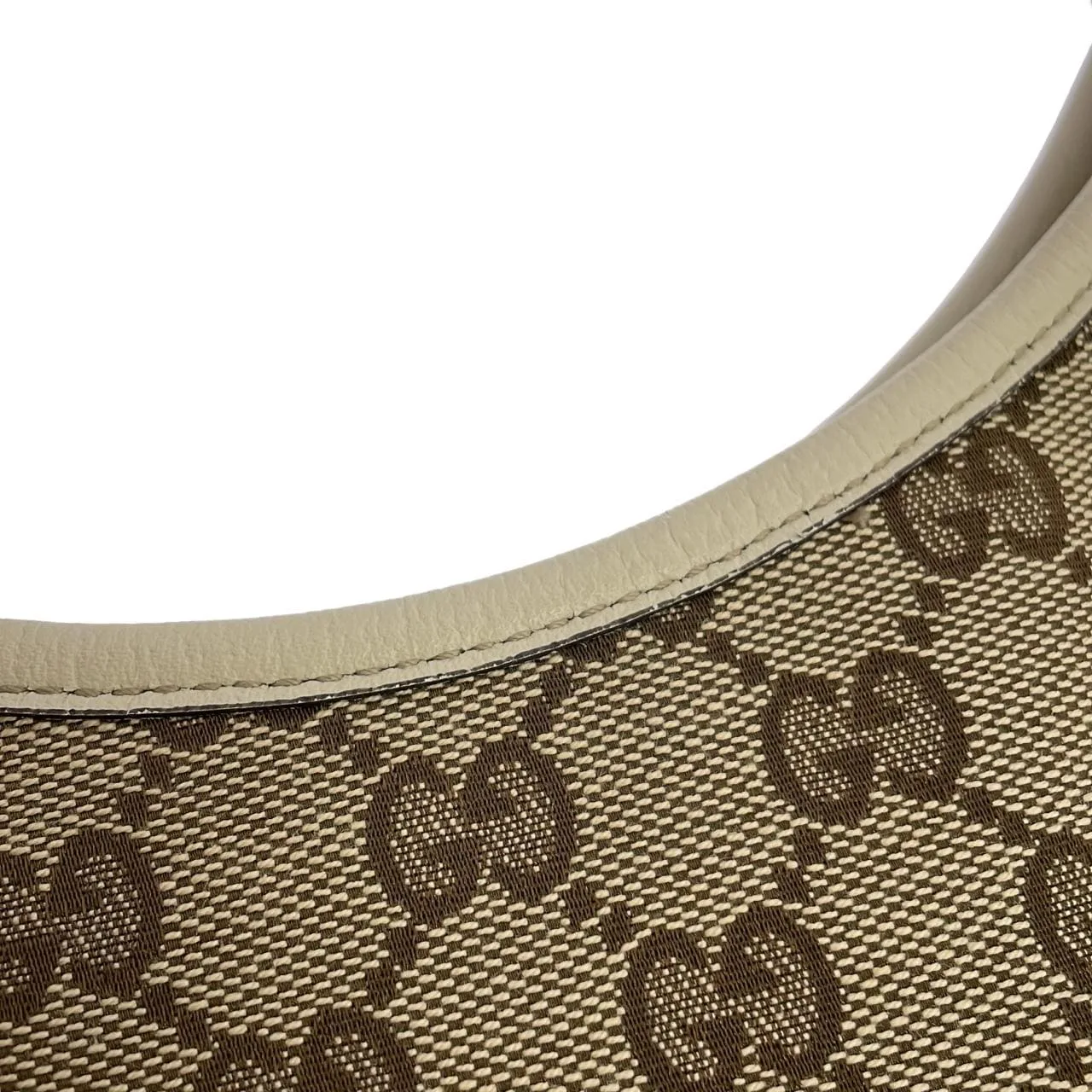 GUCCI 130738 肩背包 帆布 米色 帆布 中古品A - 縮圖 4