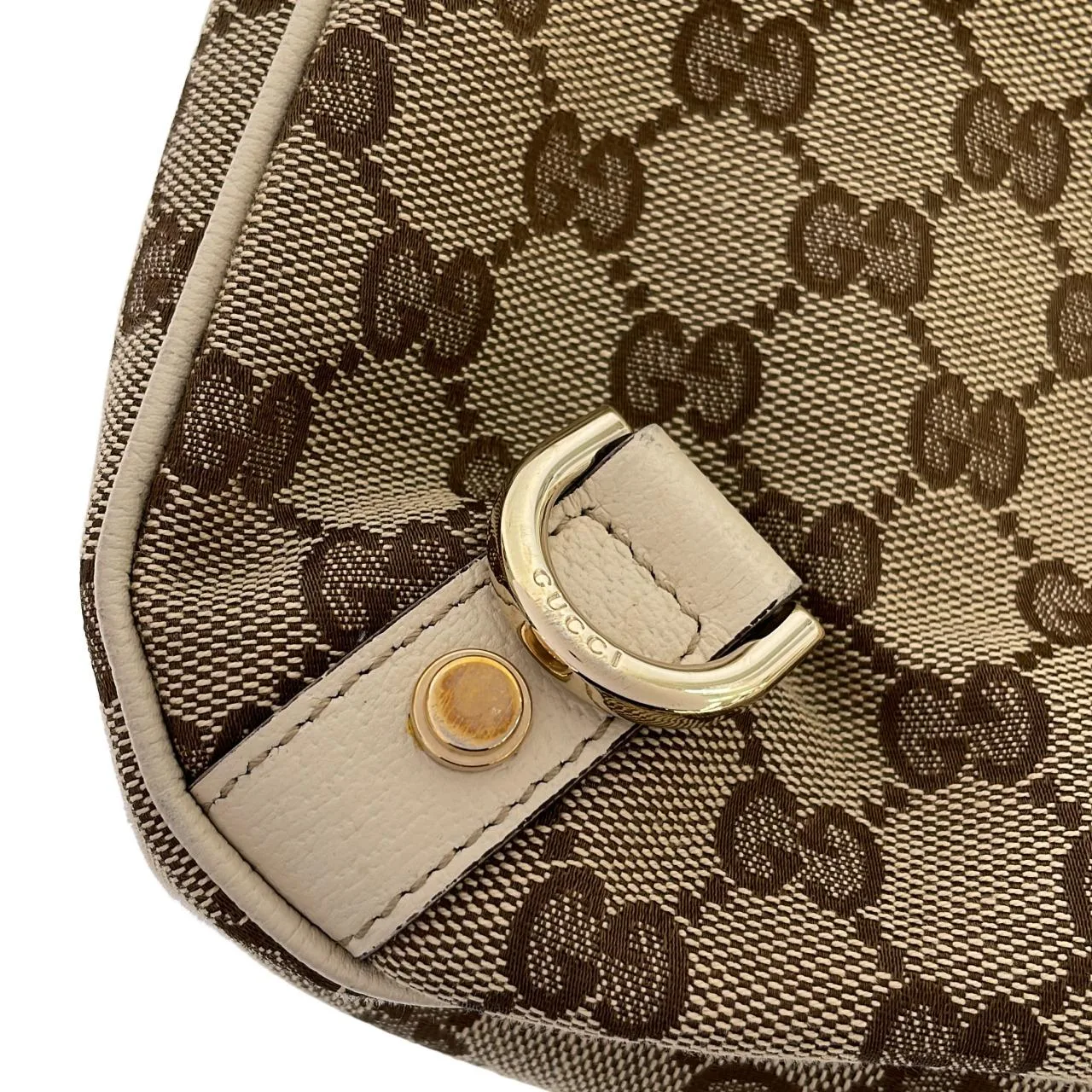 GUCCI 130738 肩背包 帆布 米色 帆布 中古品A - 縮圖 5