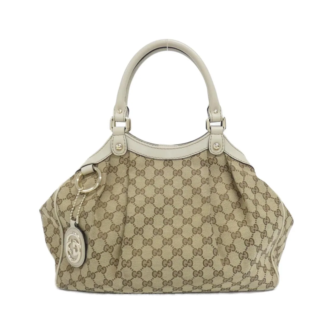 GUCCI 211944 FAFXG Handbag Canvas Beige