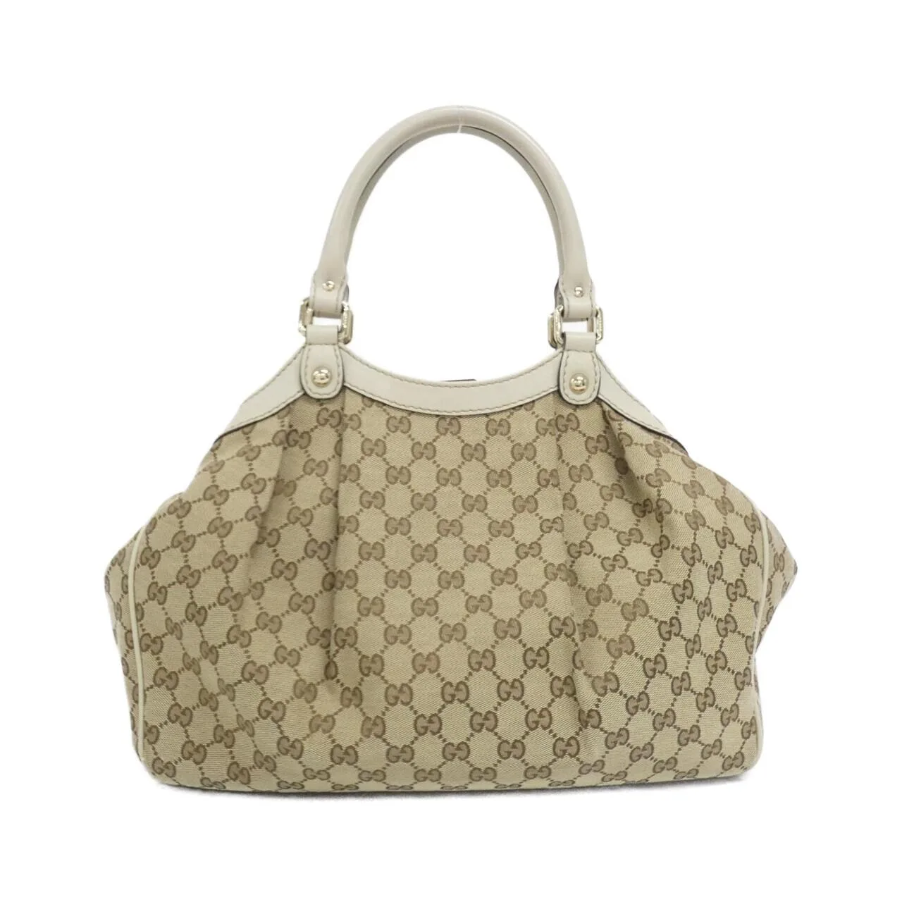 GUCCI 211944 FAFXG Handbag Canvas 米色 帆布 中古品A - 縮圖 2