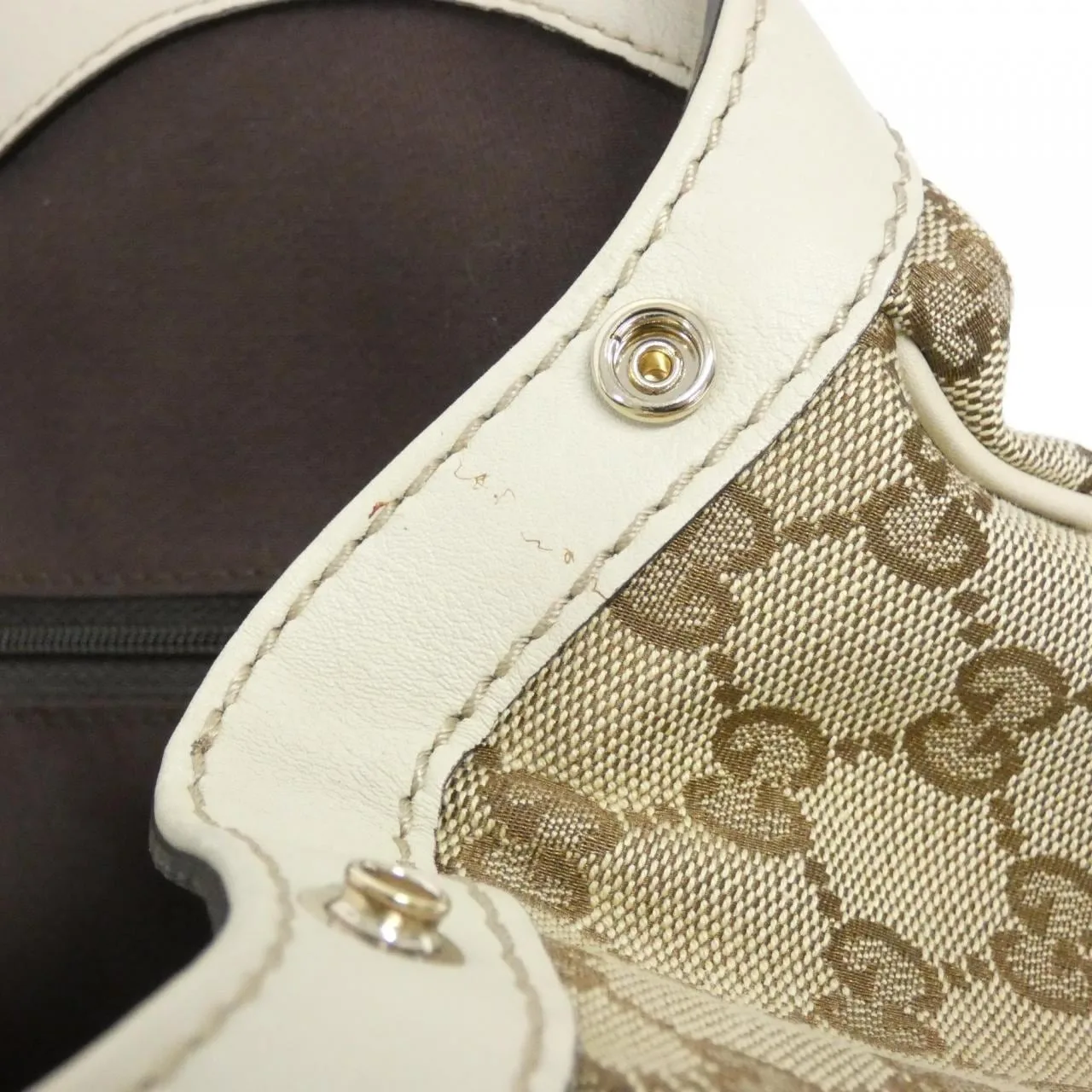 GUCCI 211944 FAFXG Handbag Canvas 米色 帆布 中古品A - 縮圖 6