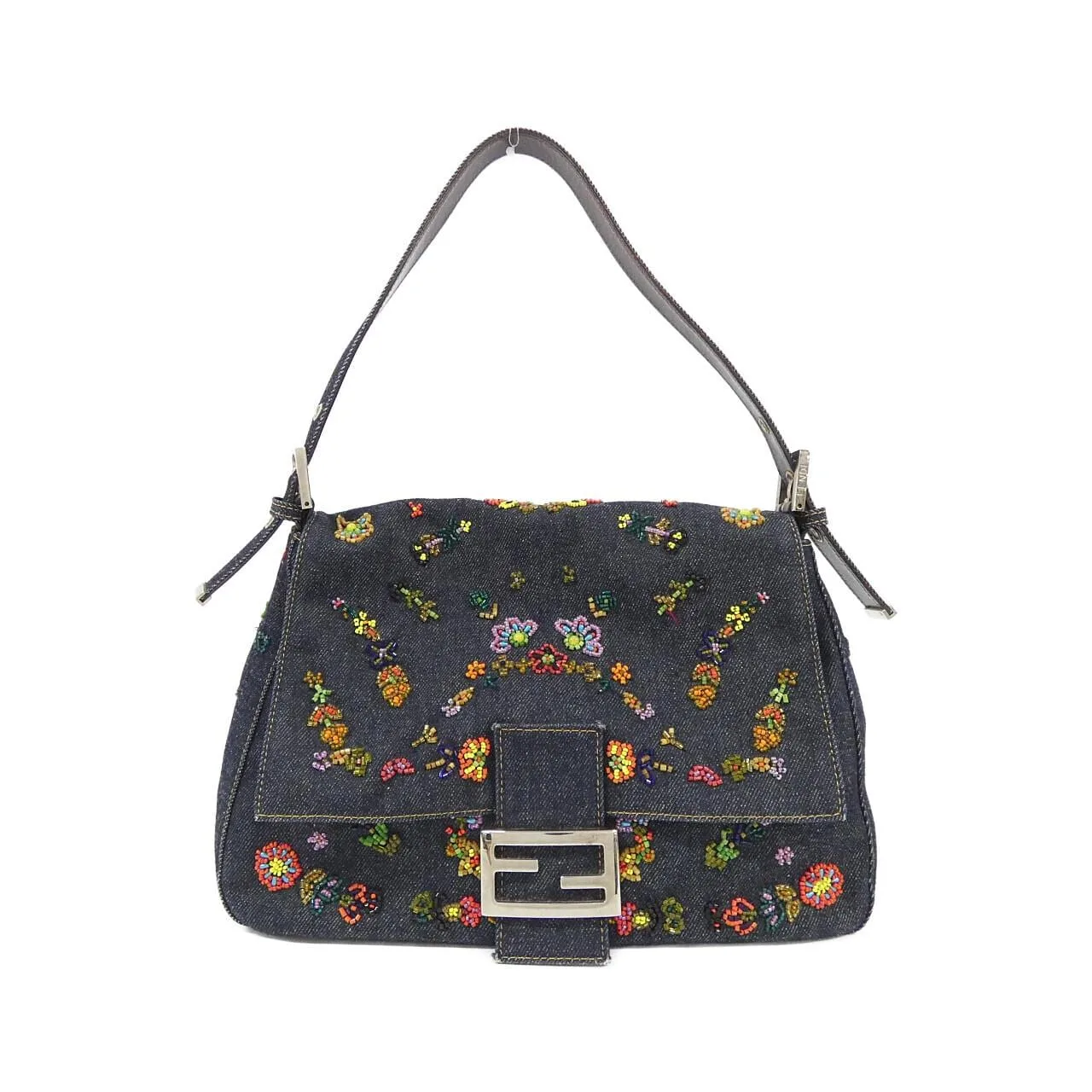 FENDI Baguette 26325 肩背包 牛仔布