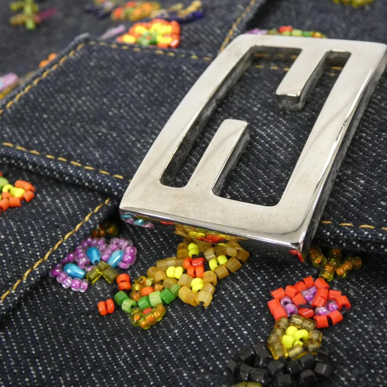 FENDI Baguette 26325 肩背包 牛仔布 5