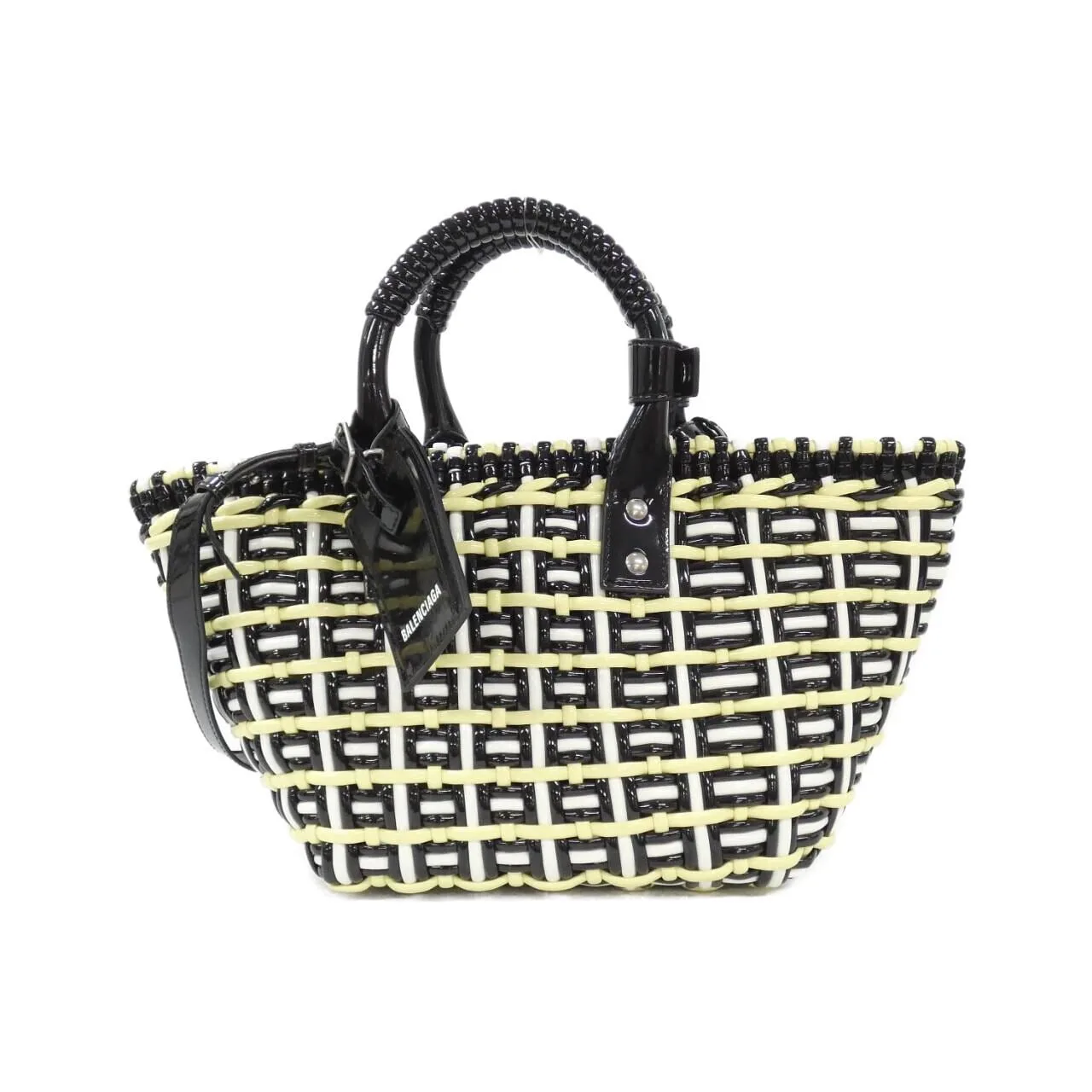 BALENCIAGA Bistro 671342 210DC Handbag Patent Leather Black