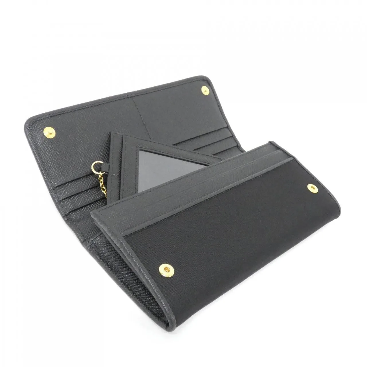 PRADA 1MH132 銀包 黑色 中古品A - 縮圖 4
