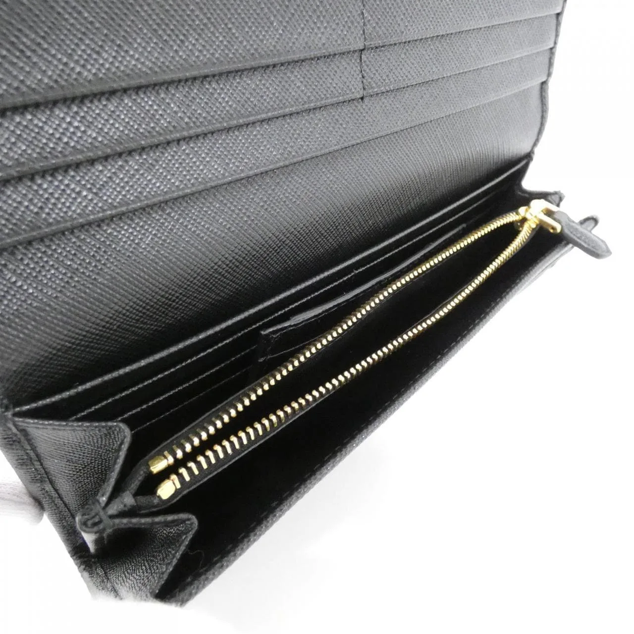 PRADA 1MH132 銀包 黑色 中古品A - 縮圖 6