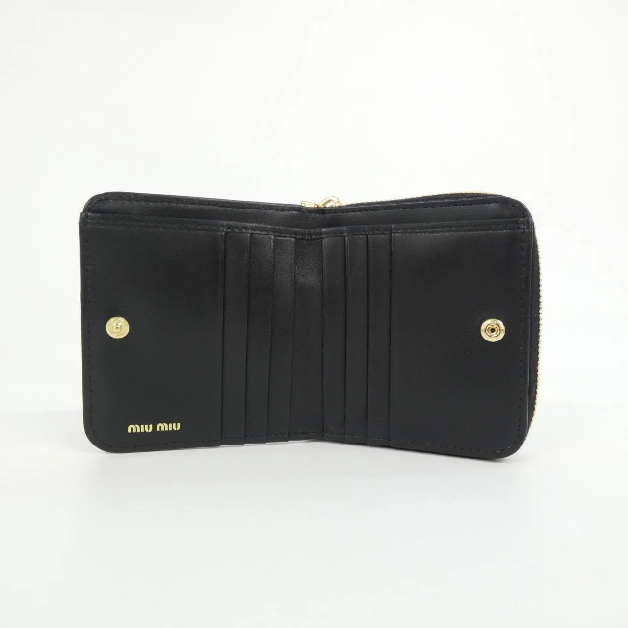 MIU MIU 5ML522 Wallet Black Rank A - Thumbnail 5