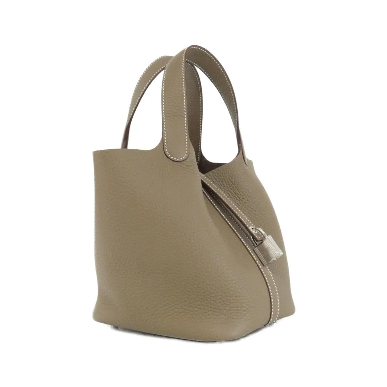 HERMES Picotin 056289CK Handbag Clemence Etoupe