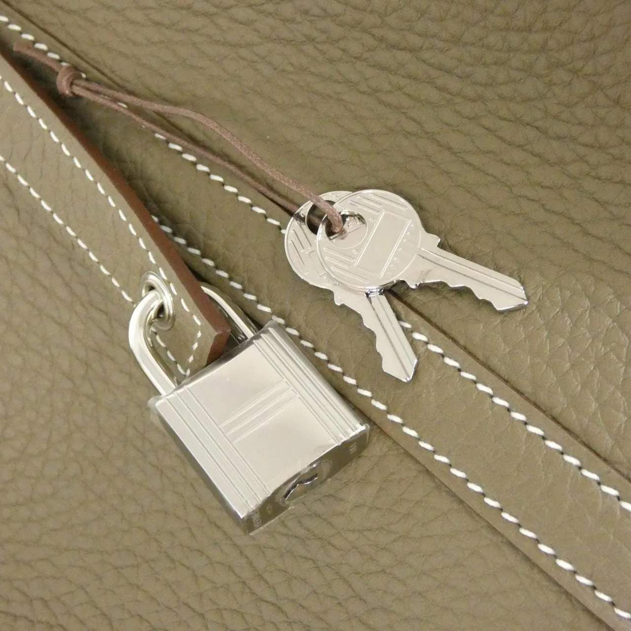 HERMES Picotin 056289CK Handbag Clemence Etoupe Clemence Leather Unused - Thumbnail 3