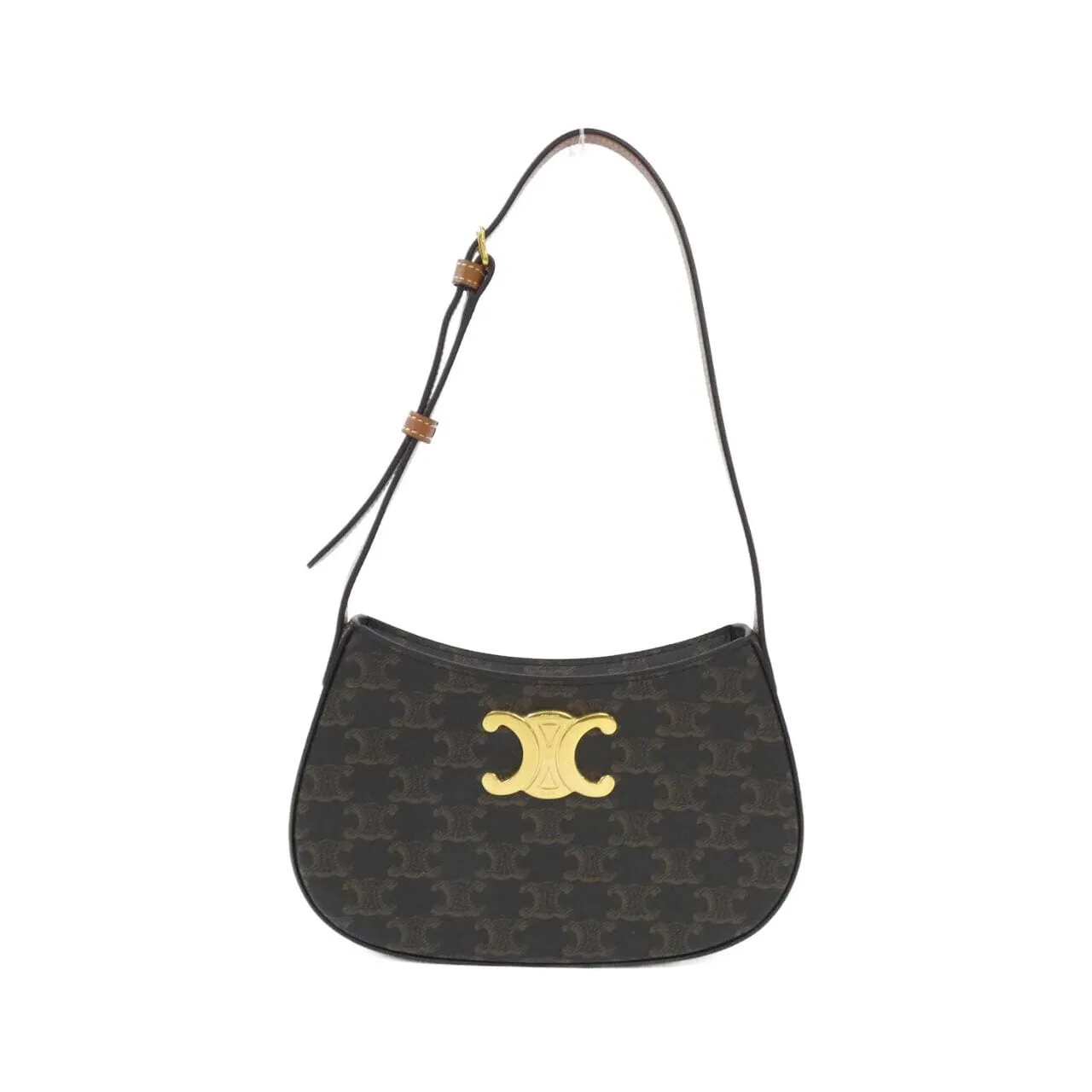 CELINE 115702CUZ Shoulder Canvas Black