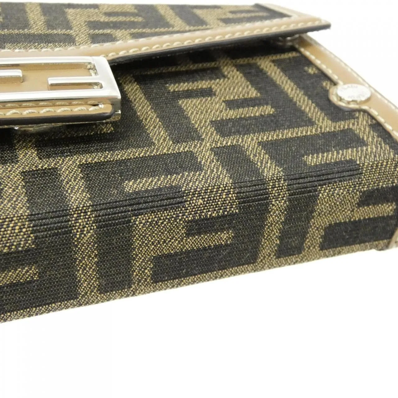 FENDI Baguette 7AS139 AFBV Wallet Canvas Black Canvas Rank A - Thumbnail 4