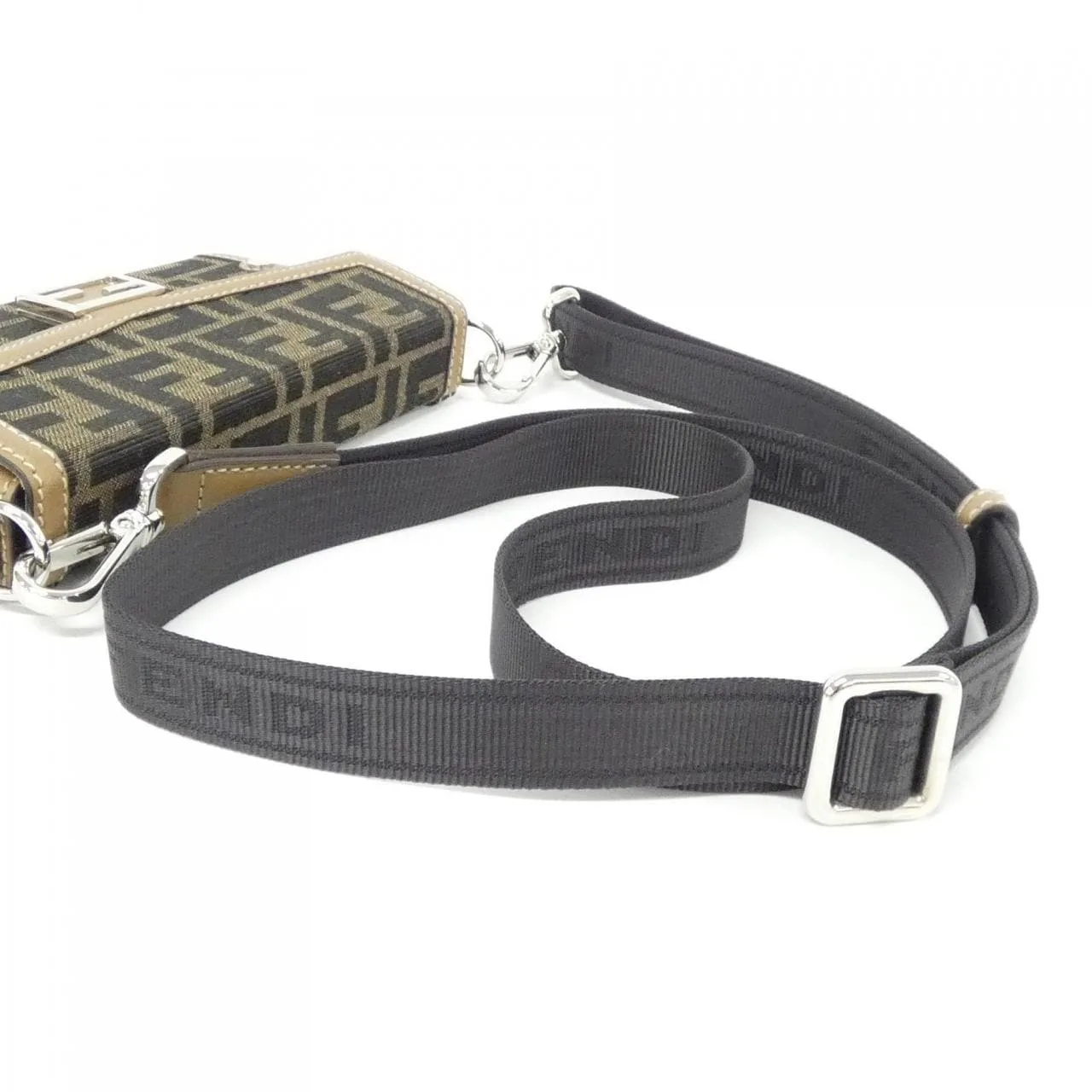 FENDI Baguette 7AS139 AFBV Wallet Canvas Black Canvas Rank A - Thumbnail 8