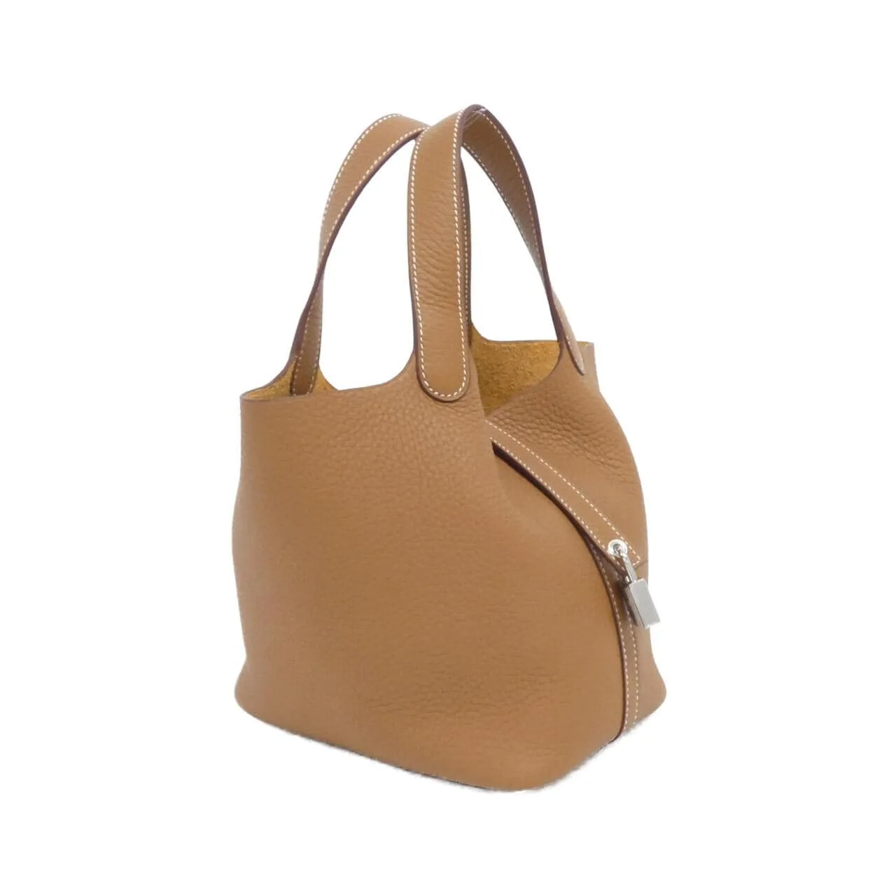 HERMES Picotin 056289CK Handbag Clemence Gold