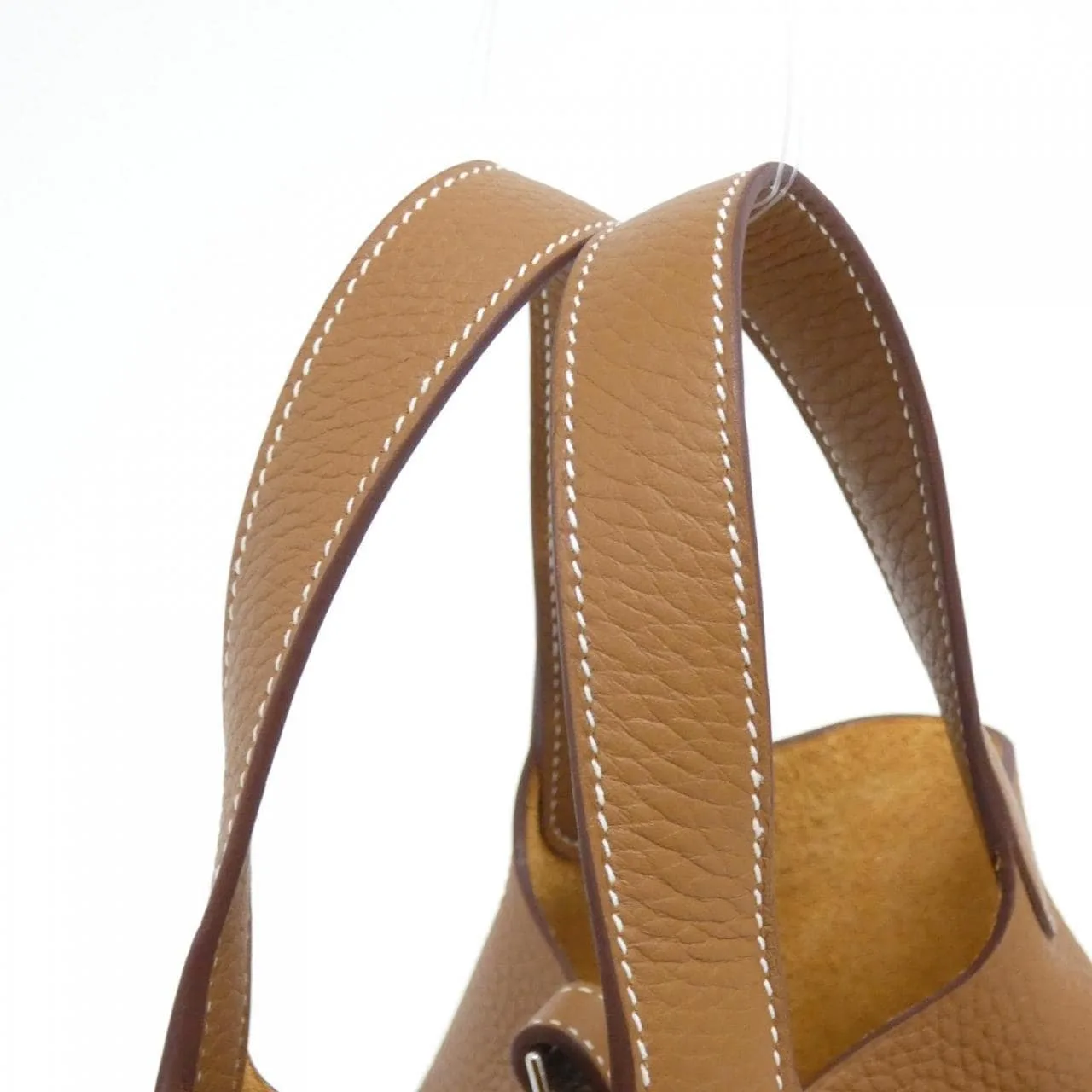 HERMES Picotin 056289CK Handbag Clemence Gold Clemence Leather Unused - Thumbnail 4