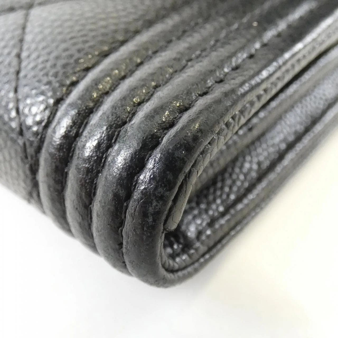 CHANEL Boy Chanel 80286 Wallet Grained Calfskin Black Grained Calfskin Rank B - Thumbnail 3