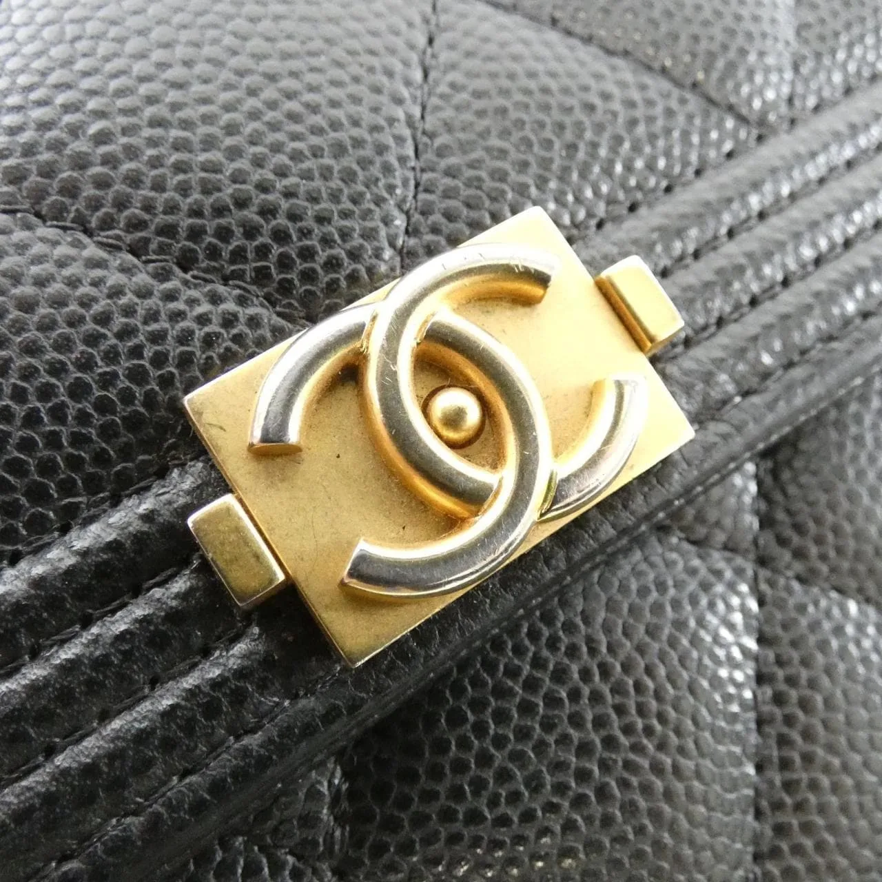 CHANEL Boy Chanel 80286 Wallet Grained Calfskin Black Grained Calfskin Rank B - Thumbnail 4
