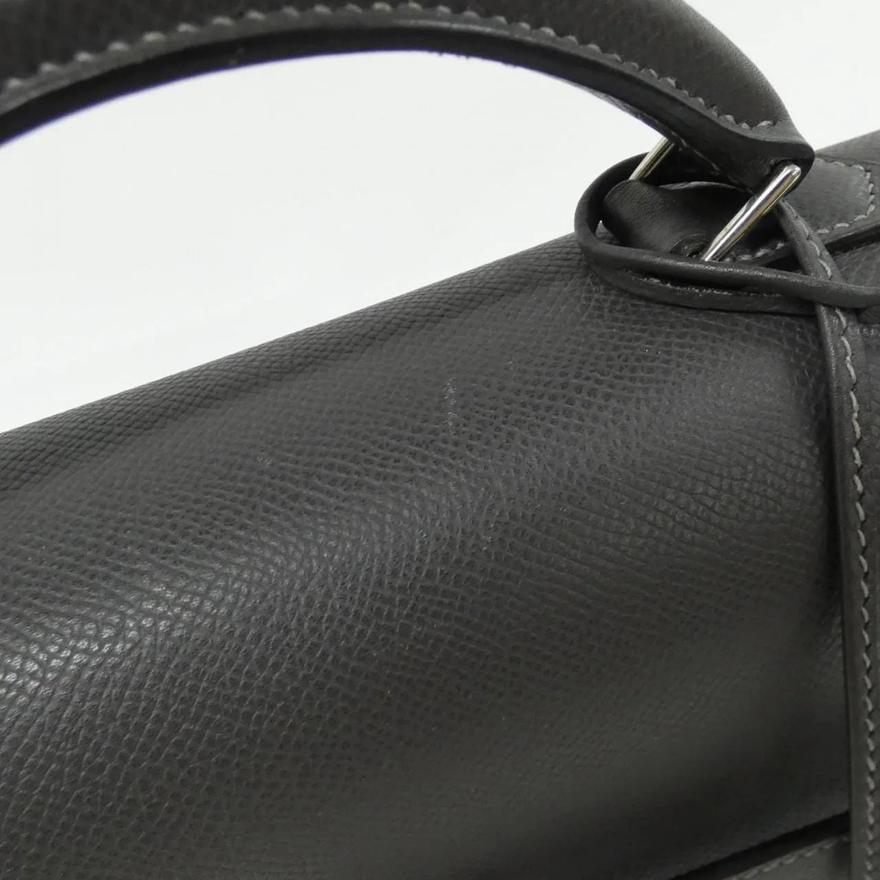 HERMES Kelly 043849CK Handbag Epsom Black Epsom Leather Rank B - Thumbnail 7