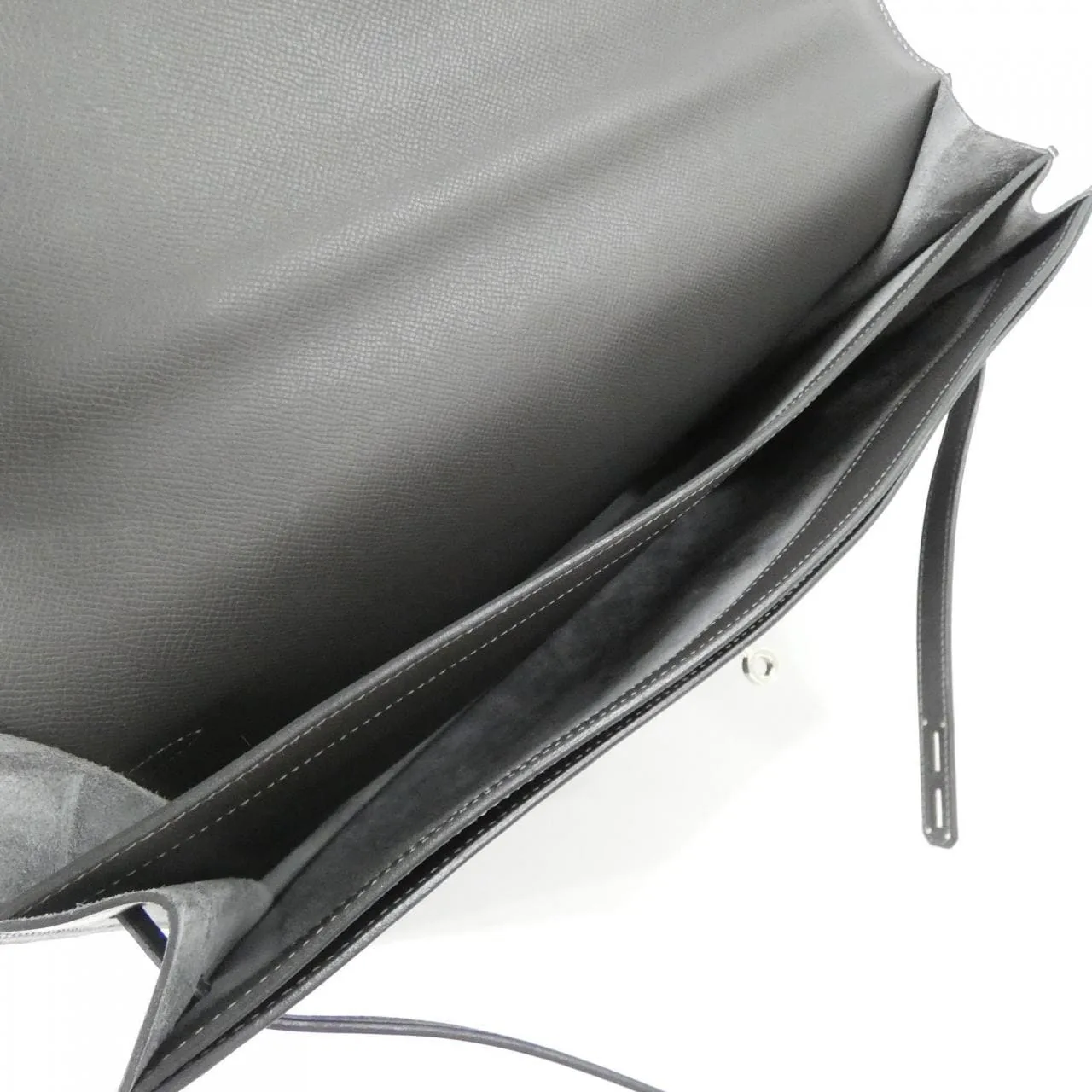 HERMES Kelly 043849CK Handbag Epsom Black Epsom Leather Rank B - Thumbnail 9