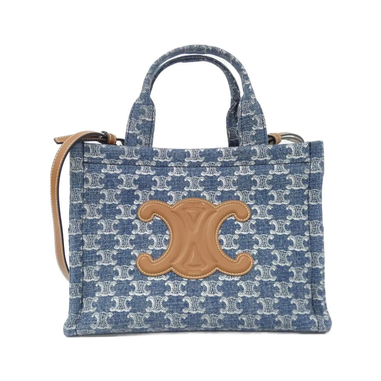 CELINE Cabas 199162FED Handbag Denim Navy