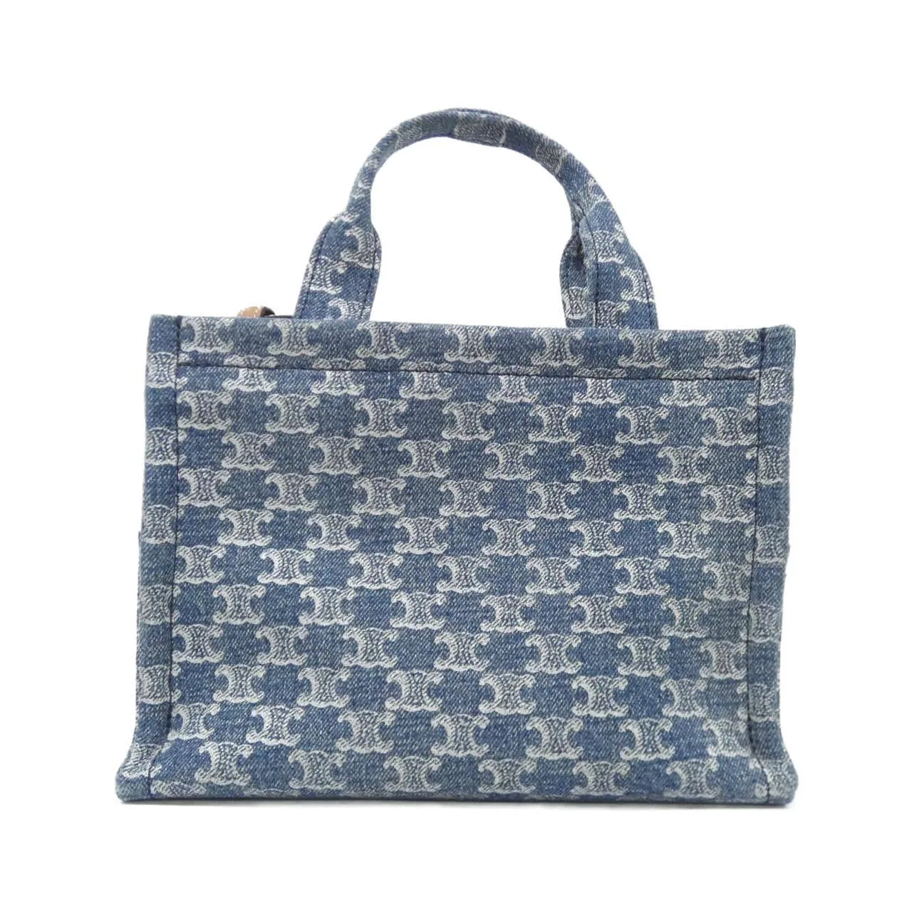 CELINE Cabas 199162FED Handbag Denim Navy Denim Rank A - Thumbnail 2
