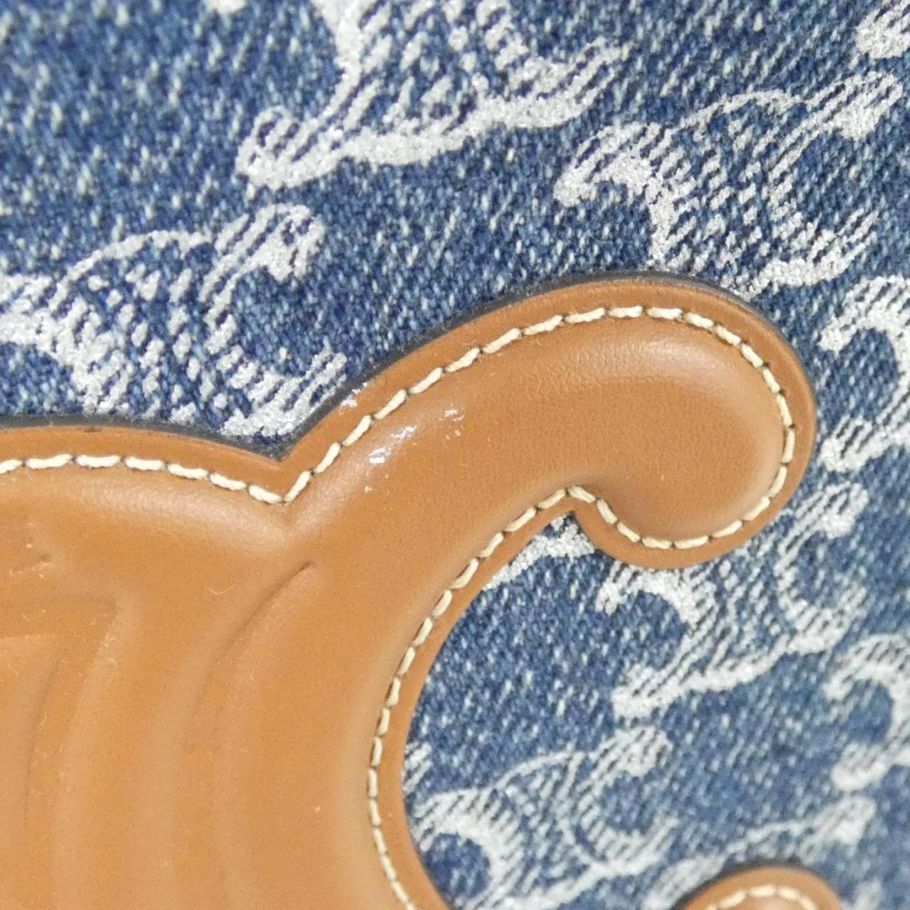 CELINE Cabas 199162FED Handbag Denim Navy Denim Rank A - Thumbnail 4