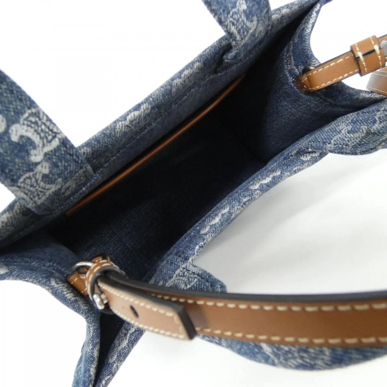 CELINE Cabas 199162FED Handbag Denim Navy Denim Rank A - Thumbnail 6