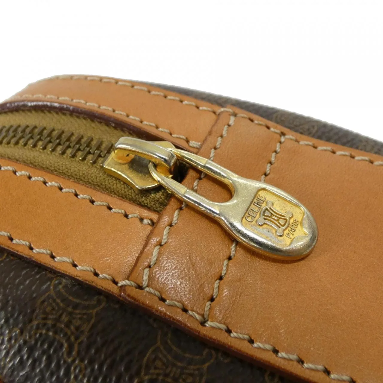 CELINE Boston Canvas Brown Canvas Rank B - Thumbnail 4