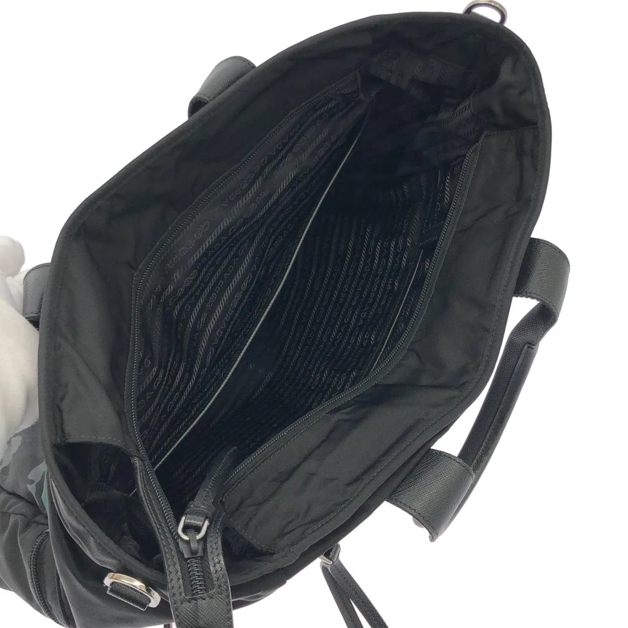 PRADA 2VG040 手提包 銀色 中古品A - 縮圖 8