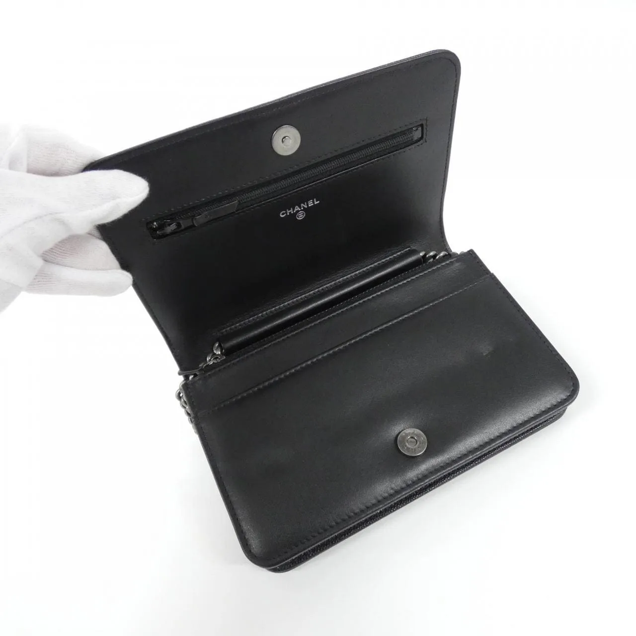 CHANEL Boy Chanel AP1117 Wallet Grained Calfskin Black Grained Calfskin Rank A - Thumbnail 7
