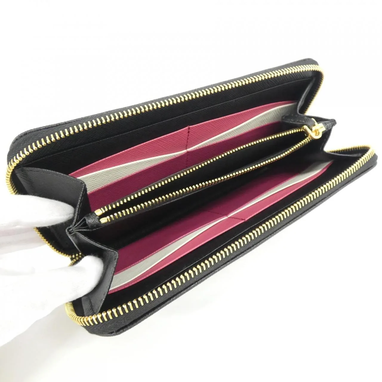 PRADA 1ML506 Wallet 黑色 中古品A - 縮圖 5