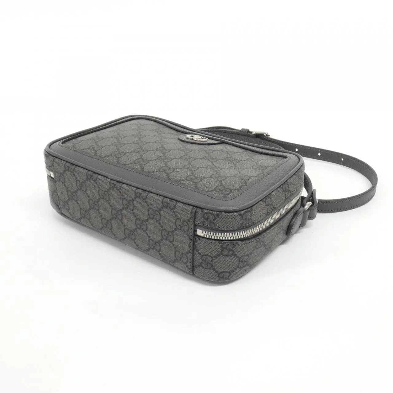 GUCCI 739392 UULBN 肩背包 帆布 黑色 帆布 中古品A - 縮圖 3
