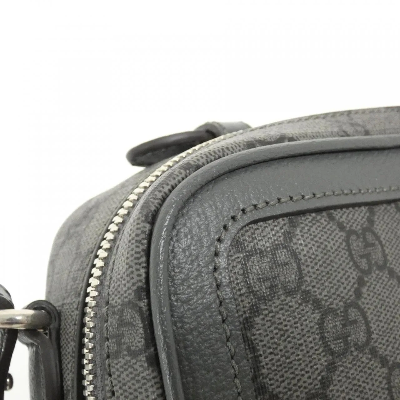GUCCI 739392 UULBN 肩背包 帆布 黑色 帆布 中古品A - 縮圖 4