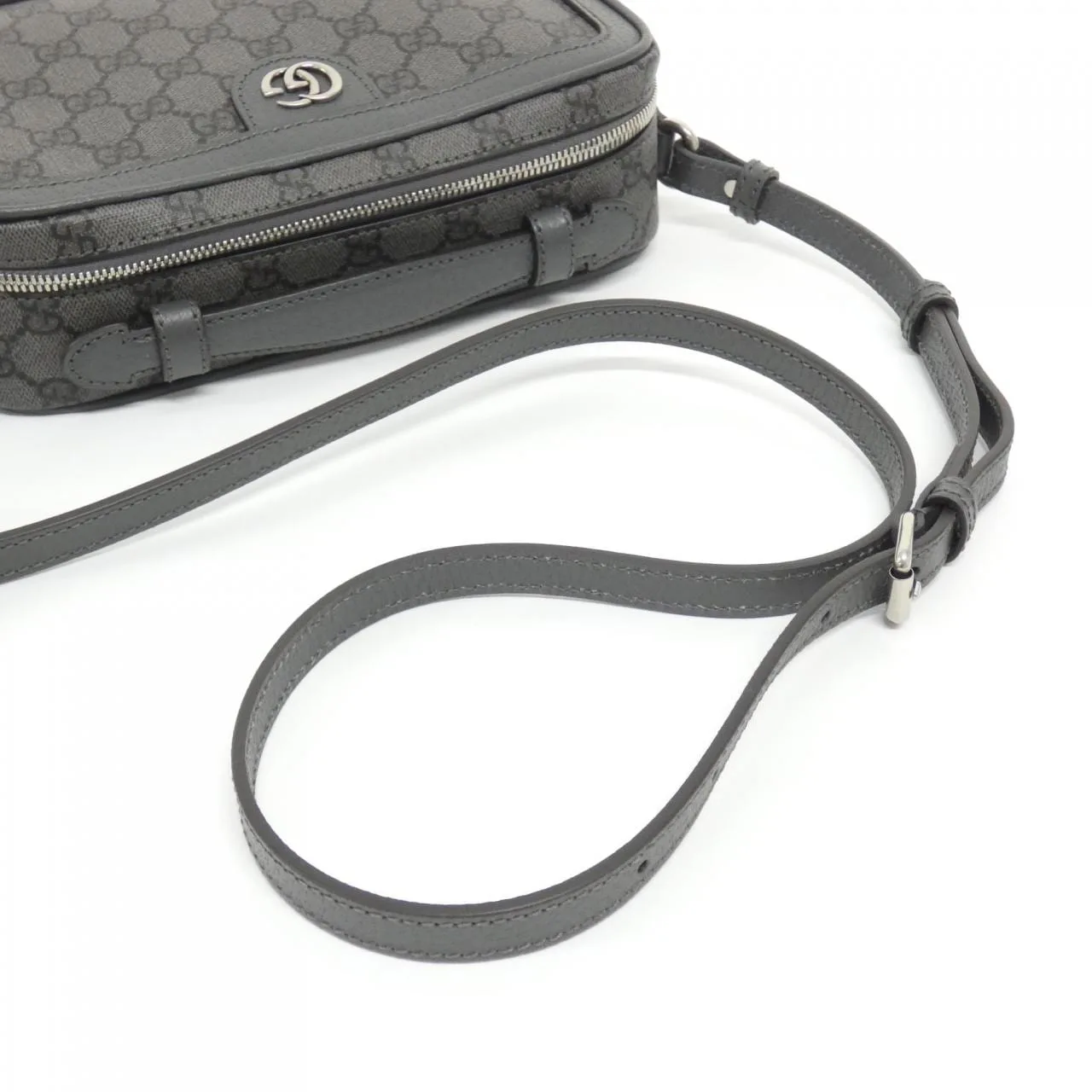 GUCCI 739392 UULBN 肩背包 帆布 黑色 帆布 中古品A - 縮圖 7