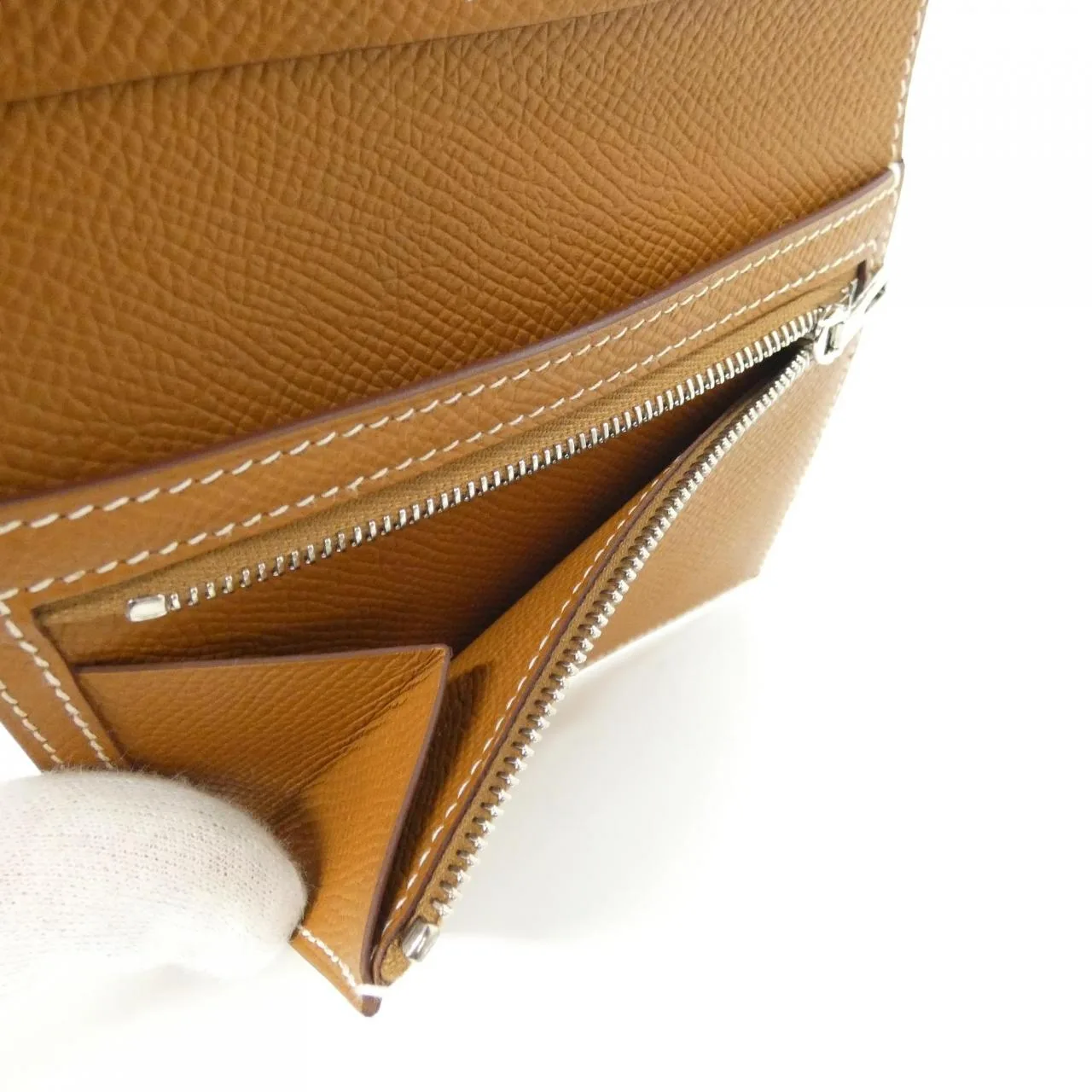 HERMES 039790CK Wallet Epsom Gold Epsom Leather Rank A - Thumbnail 5