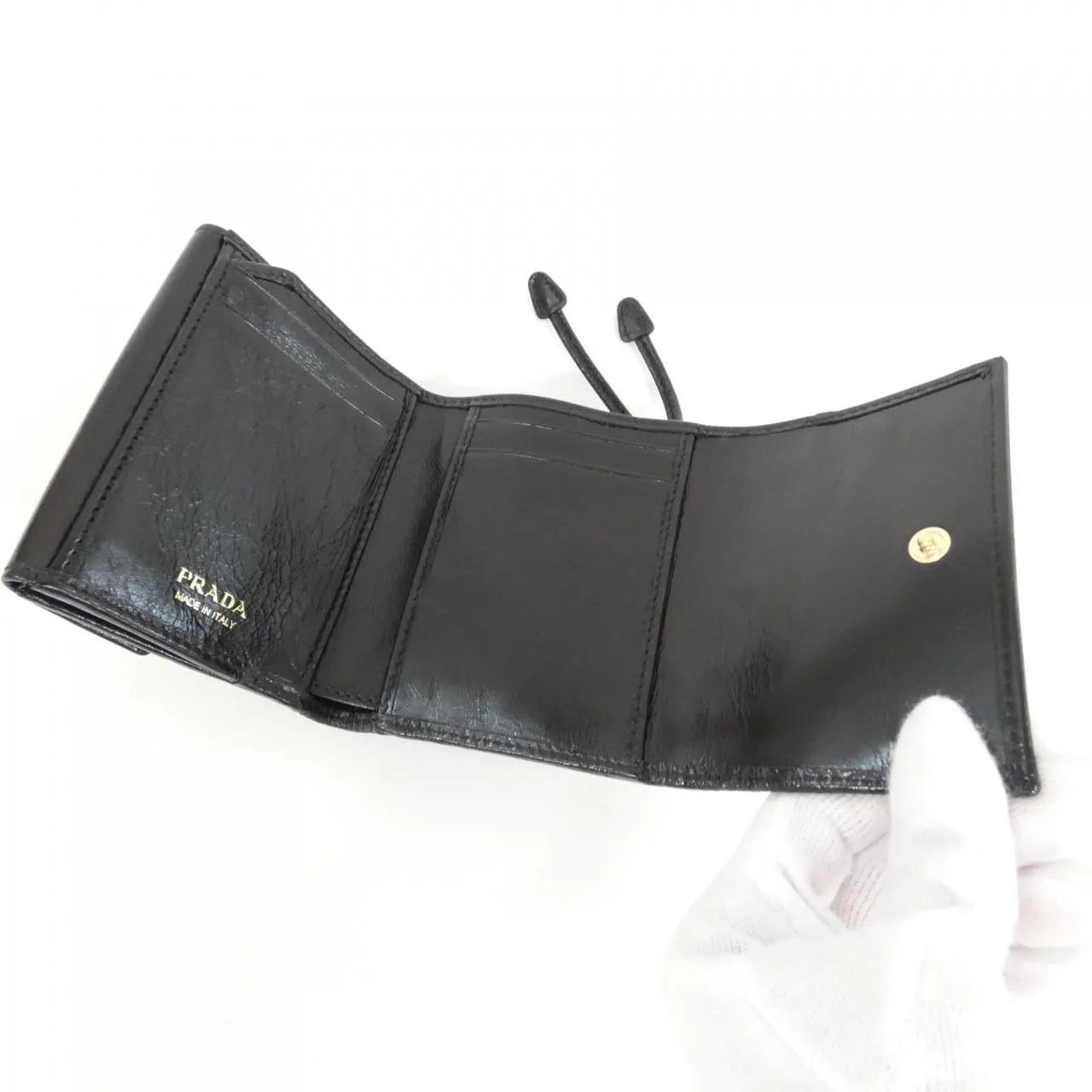 PRADA 1MH043 Wallet 黑色 中古品A - 縮圖 3