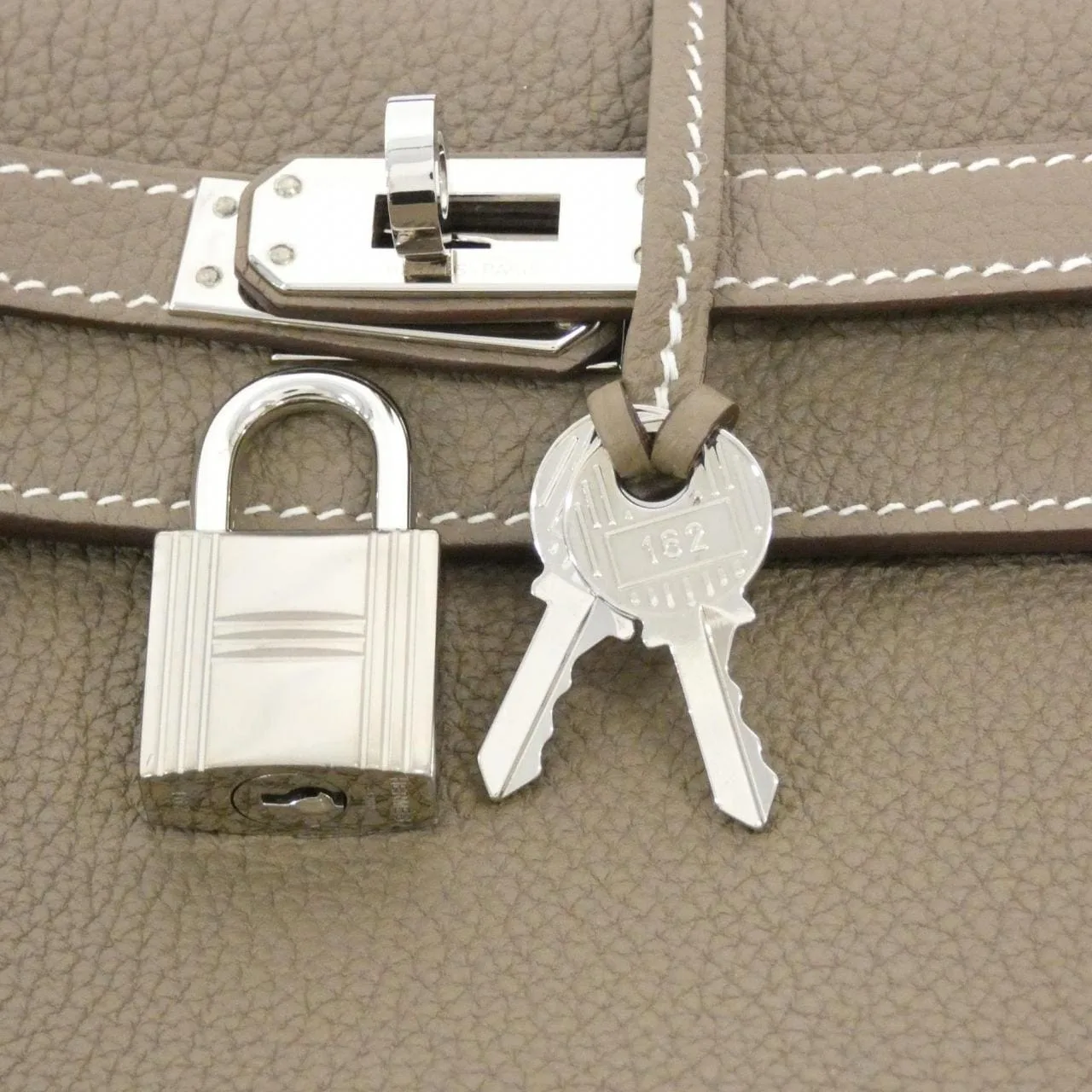 HERMES Kelly 044624CK Handbag Togo Etoupe Togo Leather Rank A - Thumbnail 4