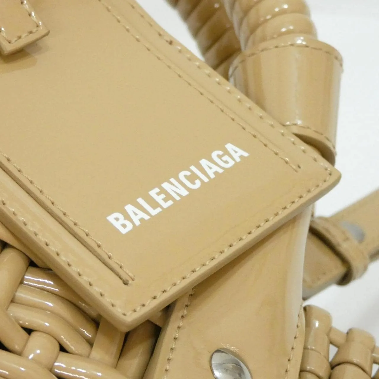 BALENCIAGA Bistro 671342 2IE3Y Handbag Patent Leather Black Patent Leather Rank A - Thumbnail 4