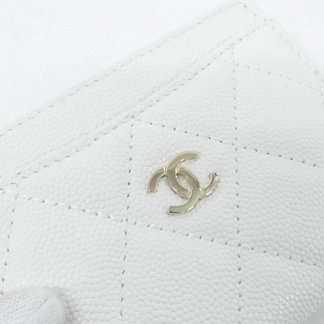 CHANEL Timeless Classic AP0213 Card Case Grained Calfskin White Grained Calfskin Rank A - Thumbnail 4
