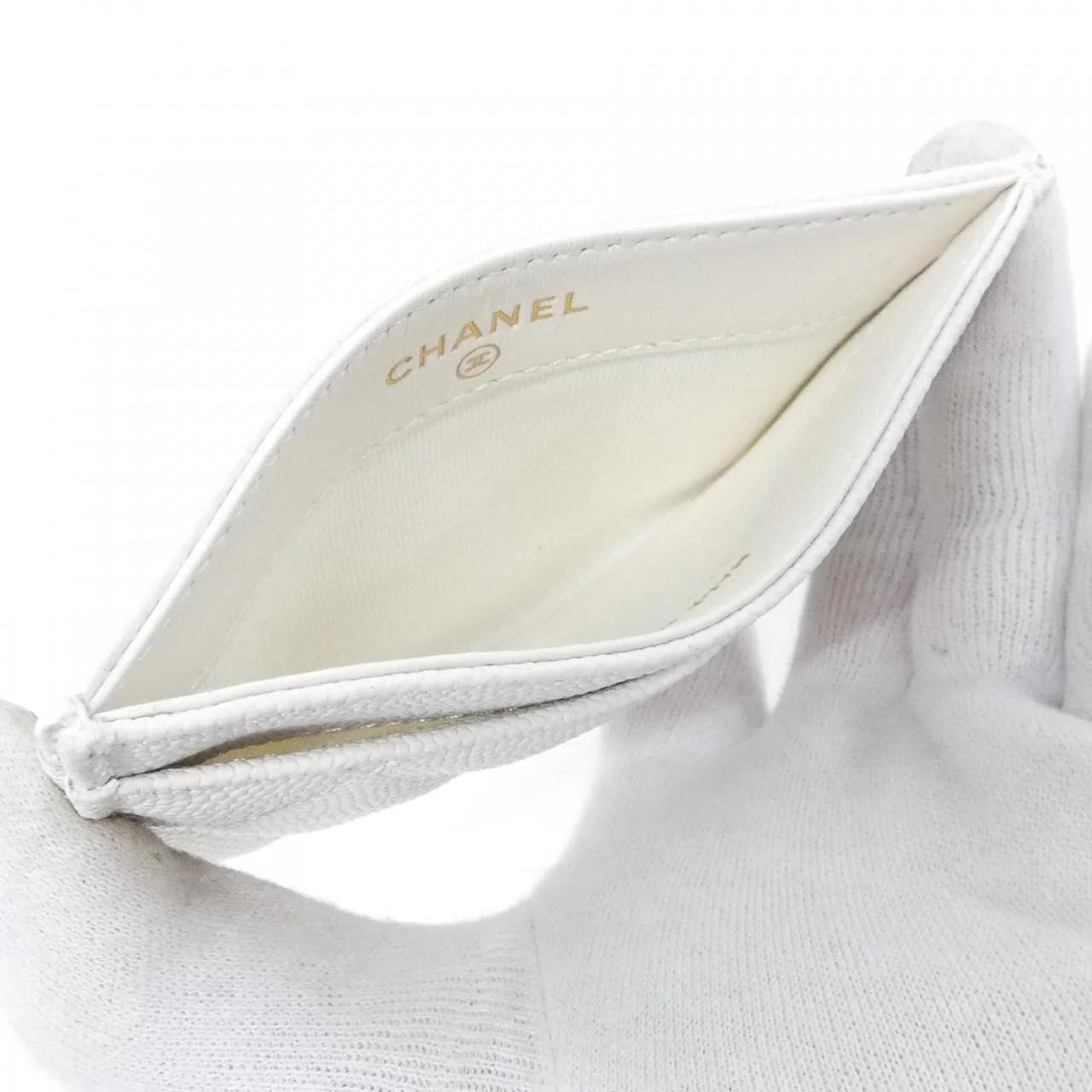 CHANEL Timeless Classic AP0213 Card Case Grained Calfskin White Grained Calfskin Rank A - Thumbnail 5