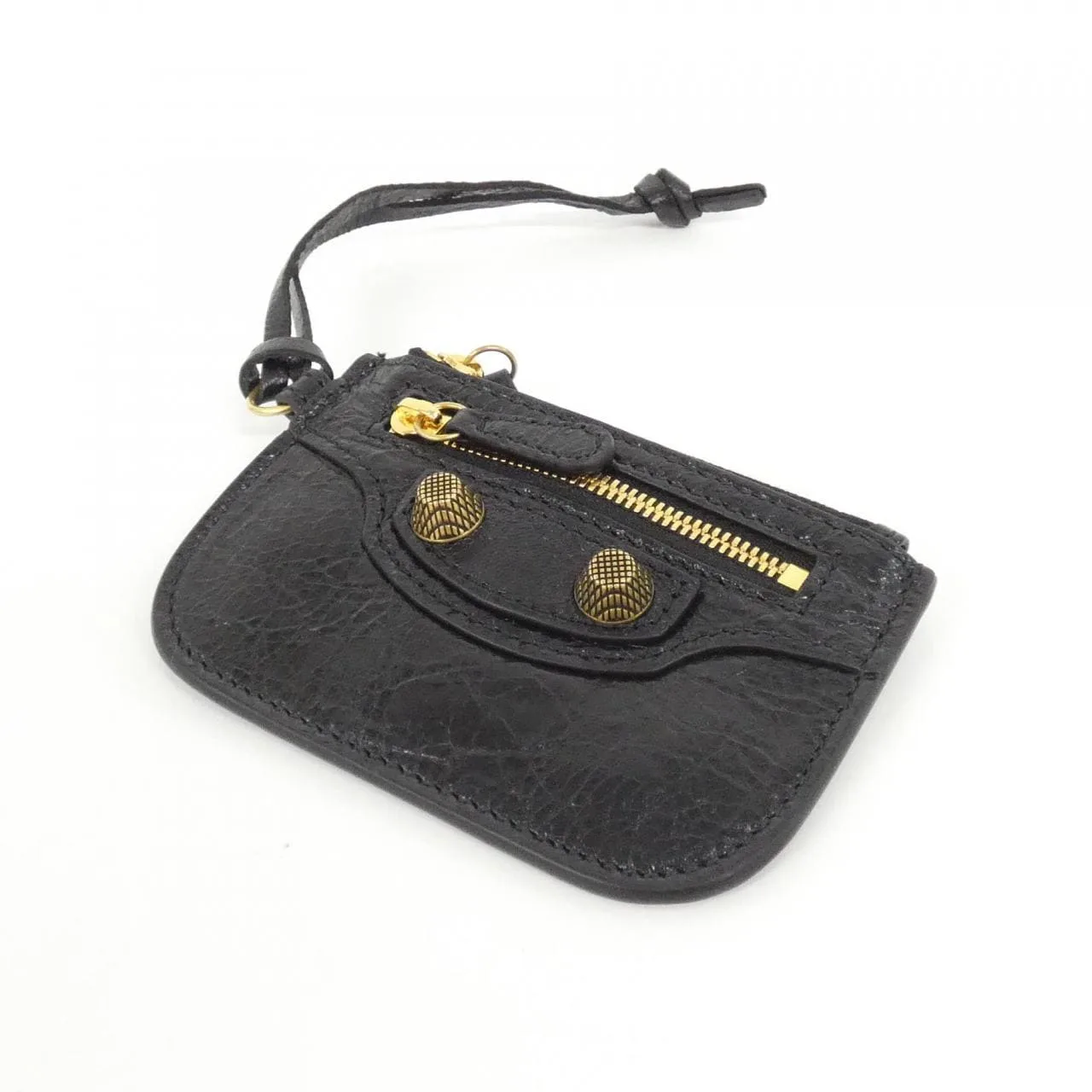 BALENCIAGA Le Cagole 776769 Coin Case Leather Black Leather Rank A - Thumbnail 3