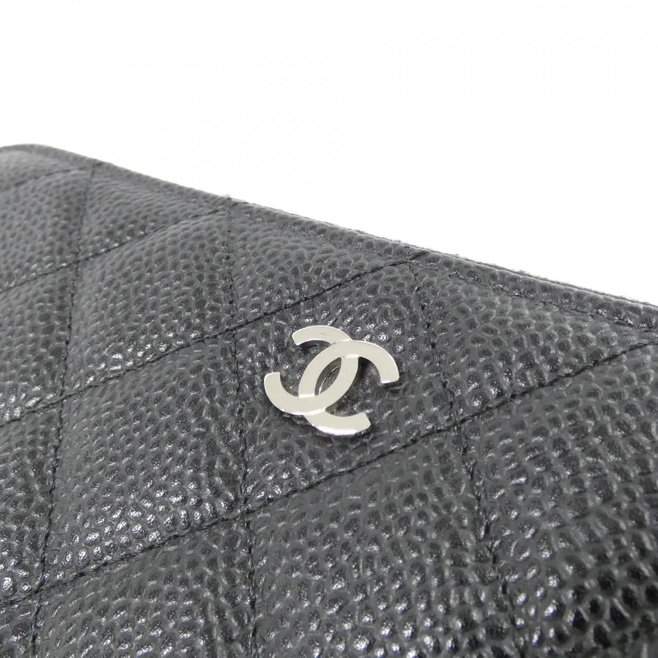 CHANEL 50097 Wallet Grained Calfskin Black Grained Calfskin Rank A - Thumbnail 4