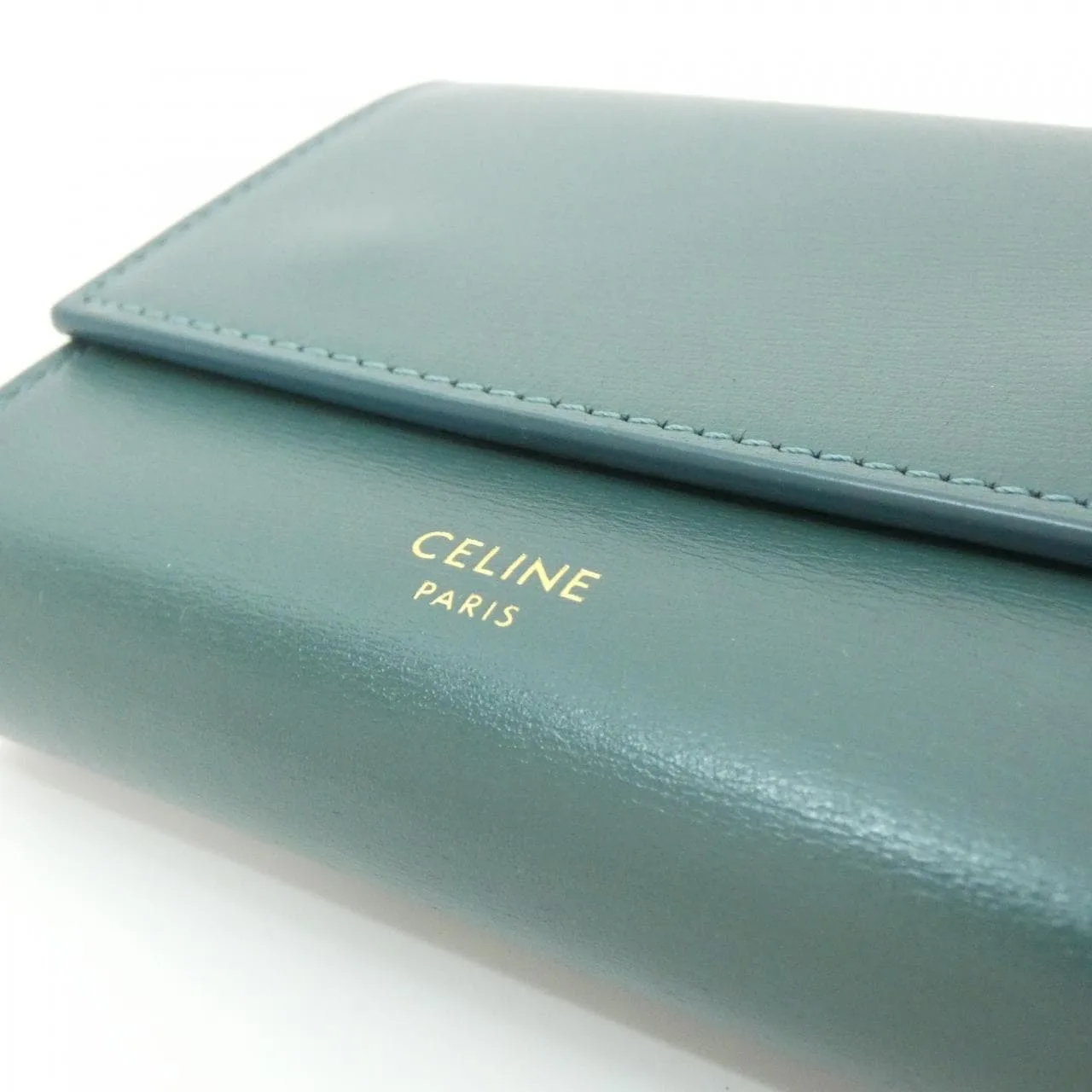 CELINE 10B573CQP 銀包 皮革 綠色 皮革 中古品A - 縮圖 3