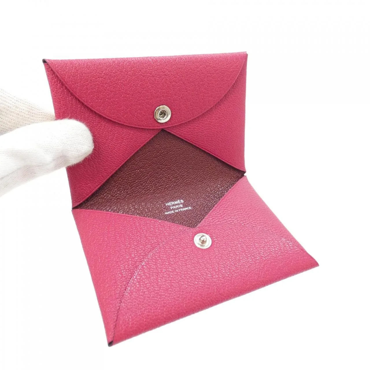 HERMES 078476CK Card Case Rouge Rank A - Thumbnail 2