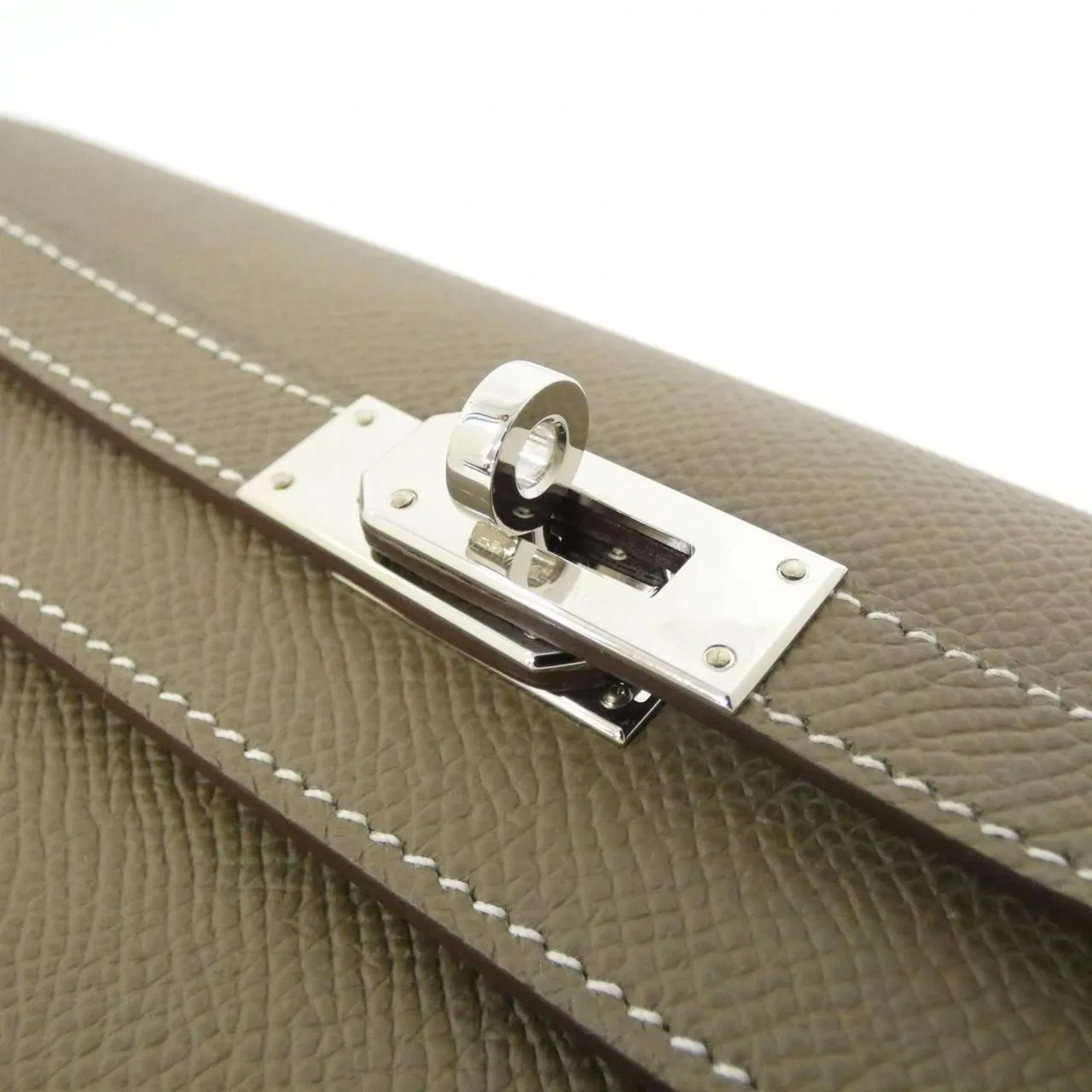 HERMES Kelly 080253CK Wallet Epsom Etoupe Epsom Leather Rank A - Thumbnail 4